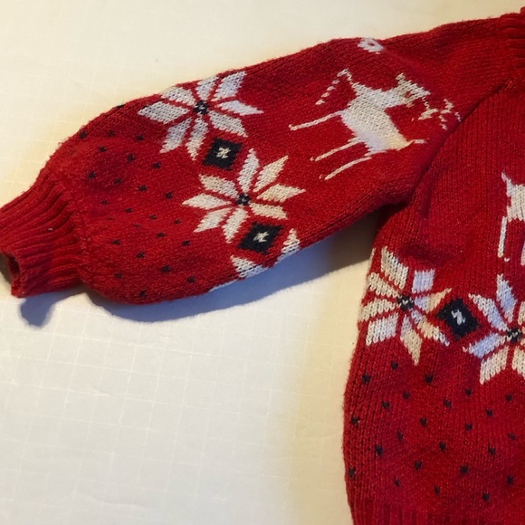 Janie and Jack Red Reindeer Fair Isle Sweater Size 12-18 Months NWOT - Picture 7 of 13